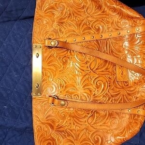 Patricia Nash gorgeous tooled leather tote